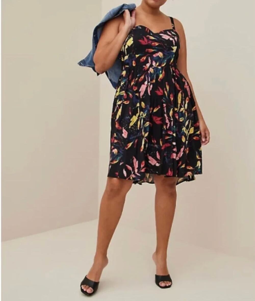 NWT Torrid Mini Challis High Low Skater Dress Size 0/L